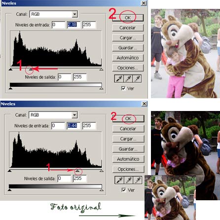 Ejemplos aclarar y oscurecer fotografía